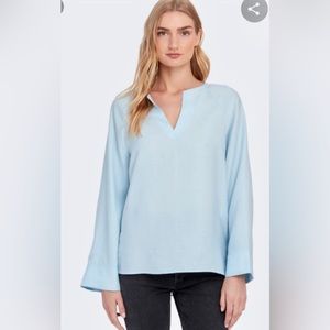 NWT Baldwin Gorgeous Spade Long Sleeve Top Blouse in Pool Blue